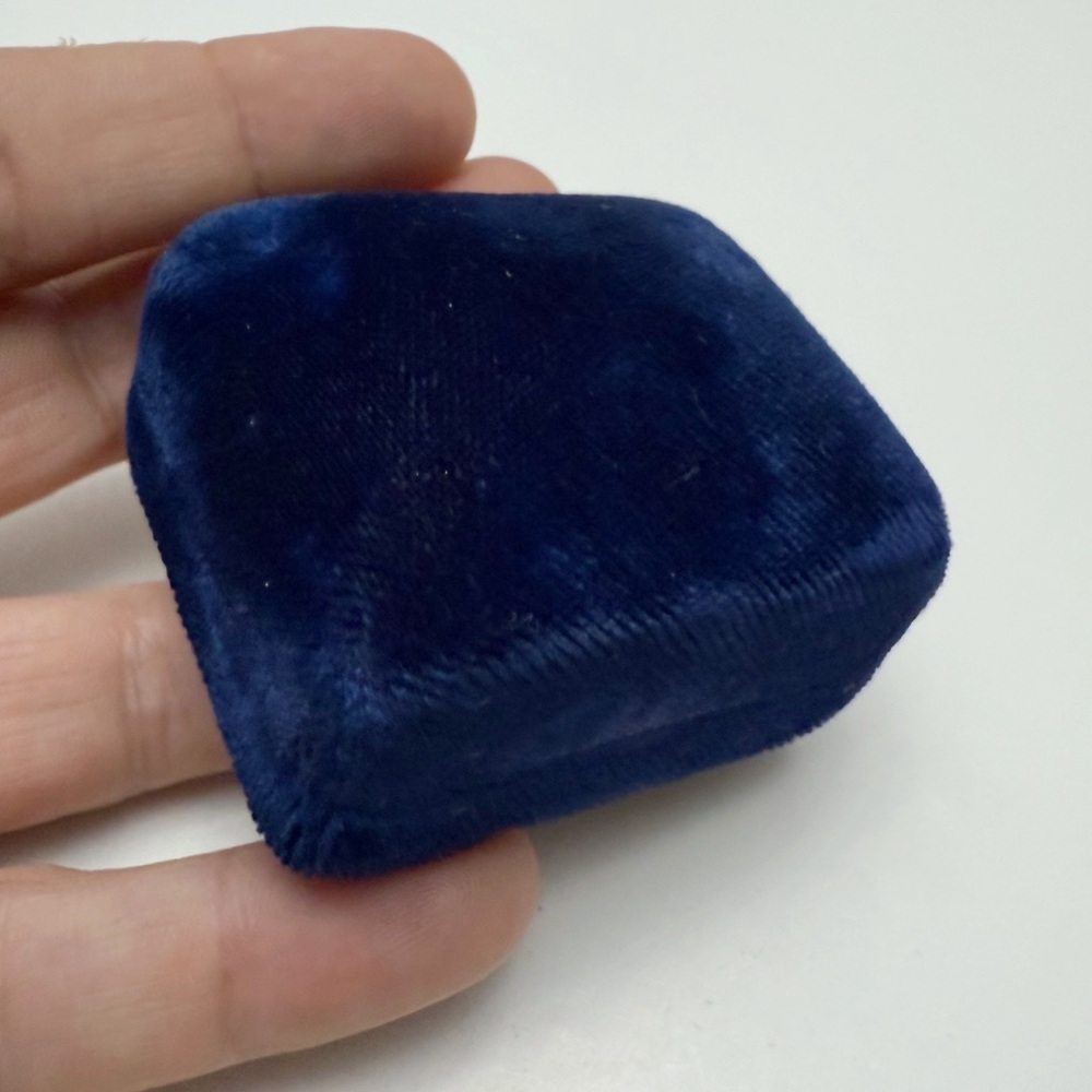 Vintage Royal Blue Velvet Jewelry Ring Presentation Box Adams-Magnon Tampa FL - Picture 5 of 9